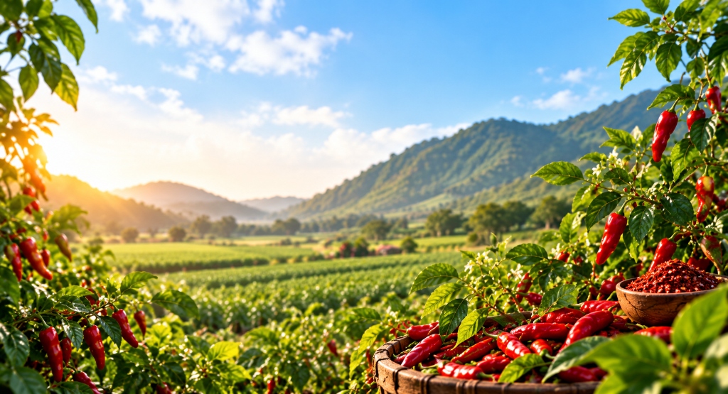 Lush Nigerian Pepper Farm Landscape